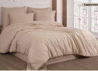 Постельное белье сатин страйп Cotton Shine - Cappuccino (Turkey), полуторный